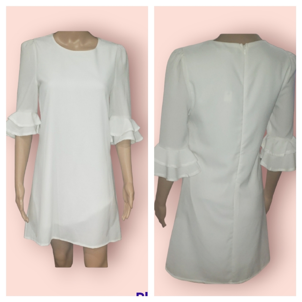 NWT Ya Los Angeles s tiered ruffle half sleeve chiffon dress